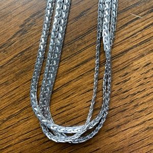 Lia Sophia silver triple strand necklace with infinity extenders